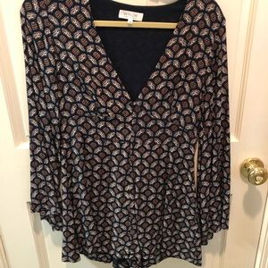 Long sleeve deep v romper